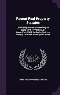 Front cover_Recent Real Property Statutes
