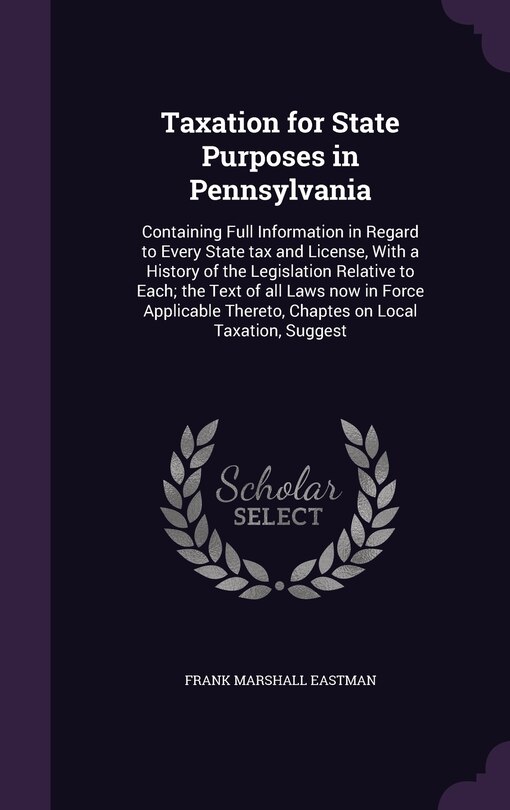 Couverture_Taxation for State Purposes in Pennsylvania