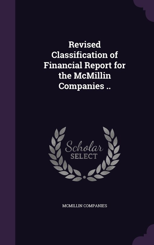 Couverture_Revised Classification of Financial Report for the McMillin Companies ..