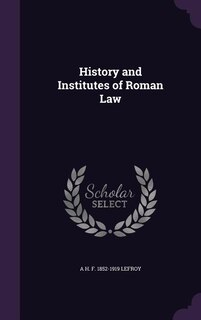 Couverture_History and Institutes of Roman Law