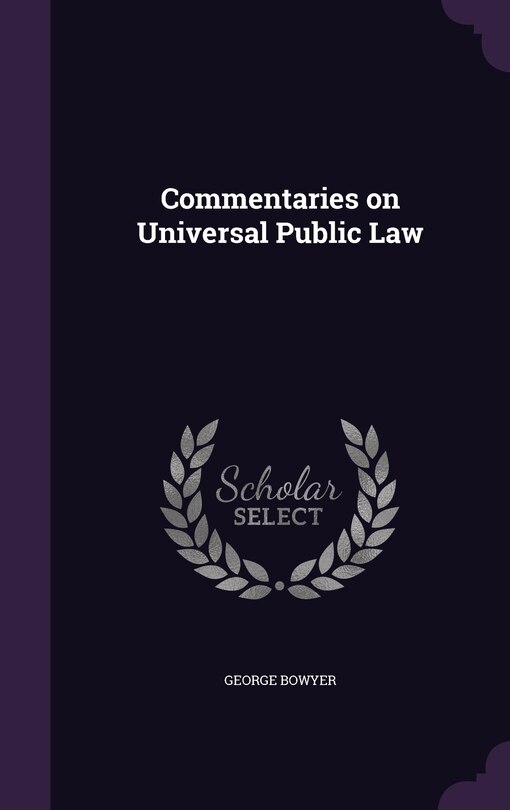 Front cover_Commentaries on Universal Public Law