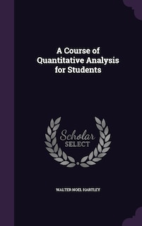 Couverture_A Course of Quantitative Analysis for Students
