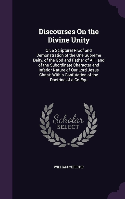Couverture_Discourses On the Divine Unity