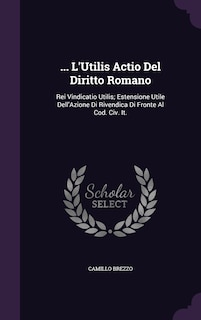 Couverture_... L'Utilis Actio Del Diritto Romano
