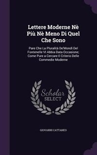 Front cover_Lettere Moderne Nè Più Nè Meno Di Quel Che Sono