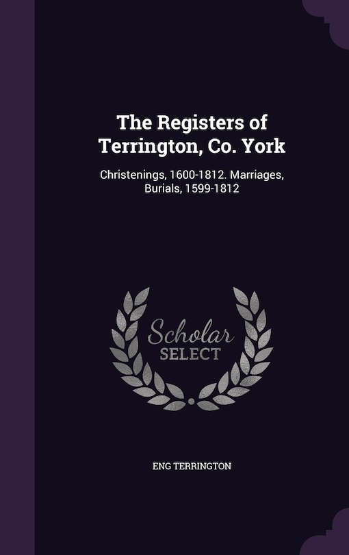 Couverture_The Registers of Terrington, Co. York
