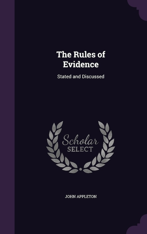 Front cover_The Rules of Evidence