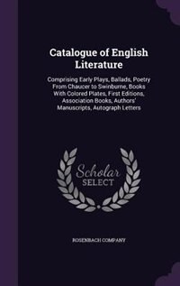 Couverture_Catalogue of English Literature