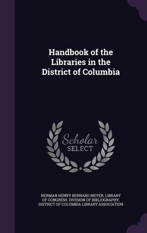 Couverture_Handbook of the Libraries in the District of Columbia