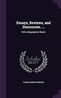 Couverture_Essays, Reviews, and Discourses. ...