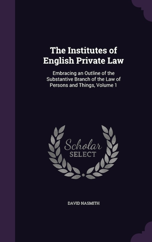 Couverture_The Institutes of English Private Law