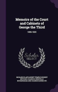 Couverture_Memoirs of the Court and Cabinets of George the Third