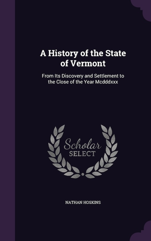 Front cover_A History of the State of Vermont