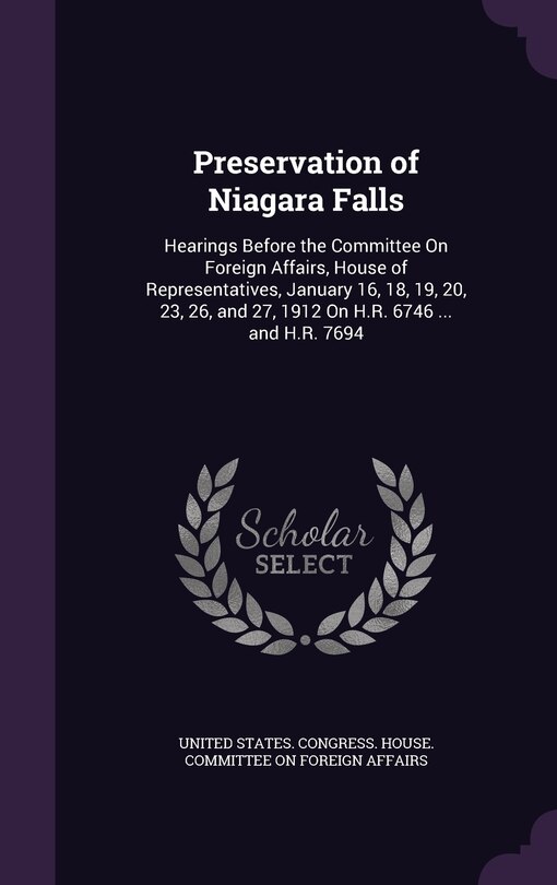 Front cover_Preservation of Niagara Falls