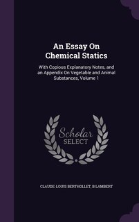 Front cover_An Essay On Chemical Statics
