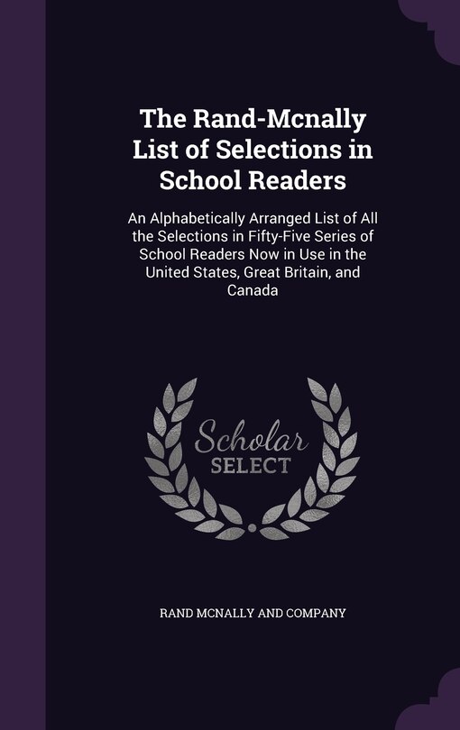 Couverture_The Rand-Mcnally List of Selections in School Readers