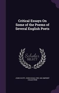 Couverture_Critical Essays On Some of the Poems of Several English Poets