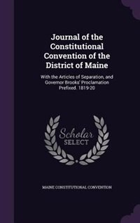 Couverture_Journal of the Constitutional Convention of the District of Maine