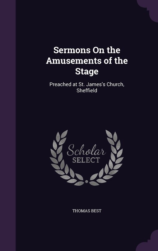 Front cover_Sermons On the Amusements of the Stage