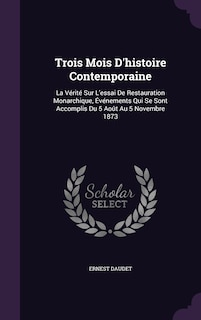 Front cover_Trois Mois D'histoire Contemporaine