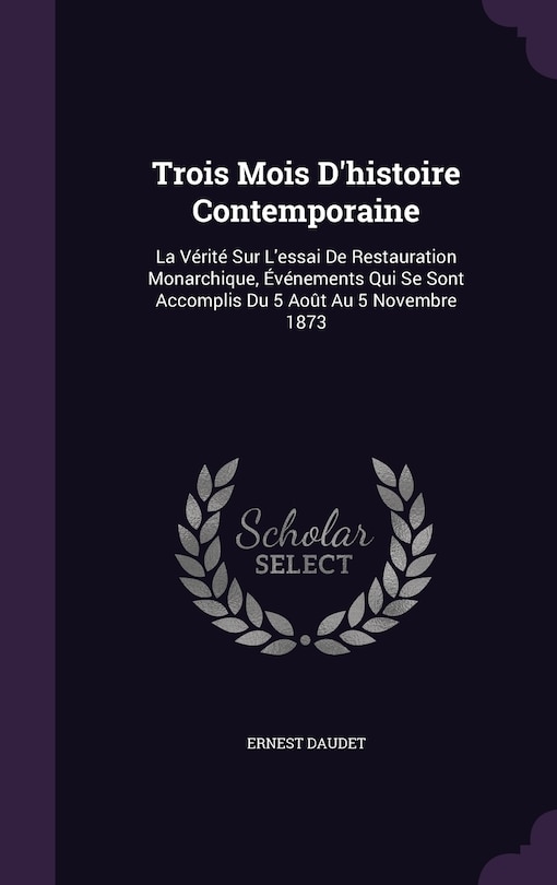 Front cover_Trois Mois D'histoire Contemporaine