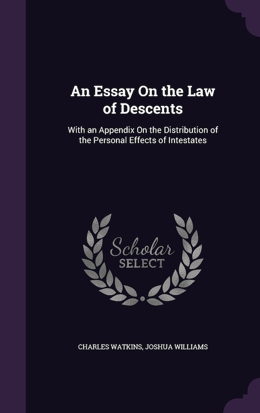 Front cover_An Essay On the Law of Descents