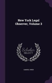Front cover_New York Legal Observer, Volume 3