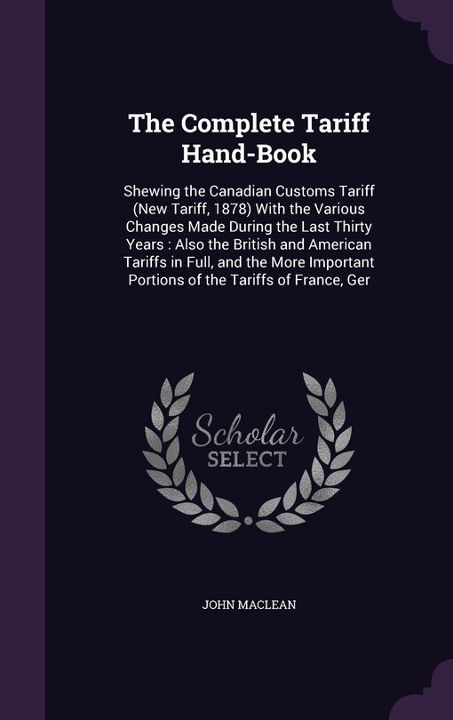 Front cover_The Complete Tariff Hand-Book