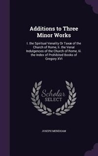 Front cover_Additions to Three Minor Works