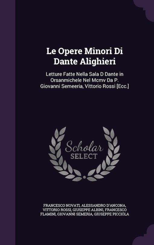 Front cover_Le Opere Minori Di Dante Alighieri