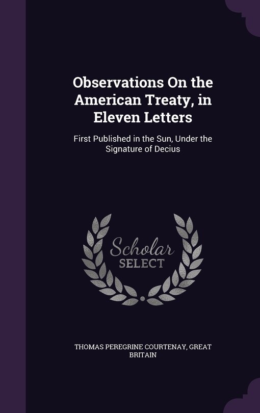 Front cover_Observations On the American Treaty, in Eleven Letters