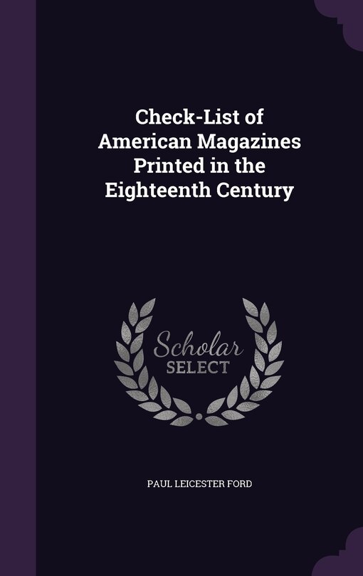 Front cover_Check-List of American Magazines Printed in the Eighteenth Century