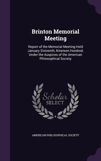 Couverture_Brinton Memorial Meeting