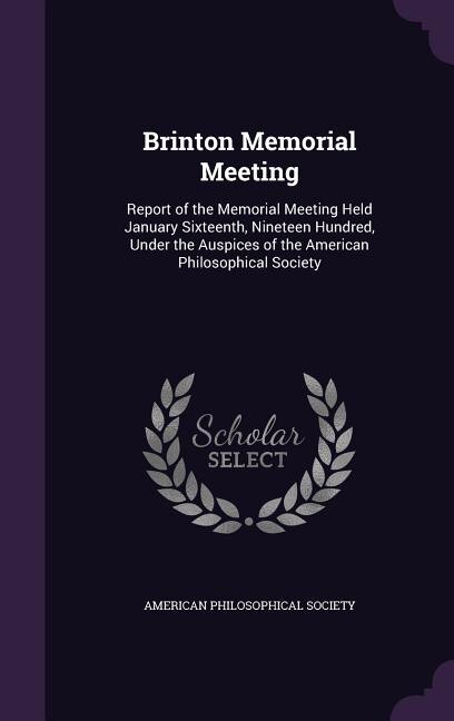 Couverture_Brinton Memorial Meeting