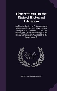 Front cover_Observations On the State of Historical Literature