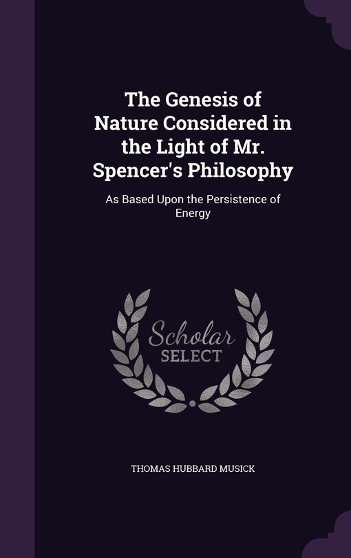 Couverture_The Genesis of Nature Considered in the Light of Mr. Spencer's Philosophy