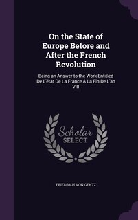 Couverture_On the State of Europe Before and After the French Revolution
