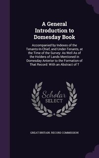 Couverture_A General Introduction to Domesday Book