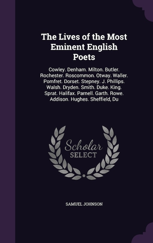 Front cover_The Lives of the Most Eminent English Poets