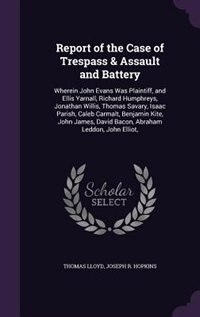 Front cover_Report of the Case of Trespass & Assault and Battery
