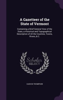 Front cover_A Gazetteer of the State of Vermont