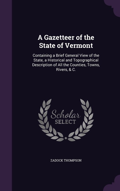 Front cover_A Gazetteer of the State of Vermont