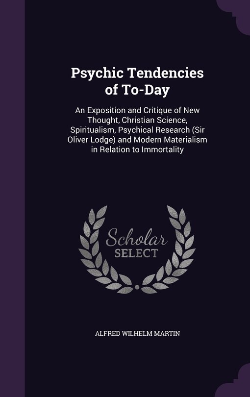 Front cover_Psychic Tendencies of To-Day