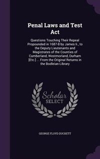 Couverture_Penal Laws and Test Act