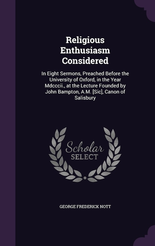 Front cover_Religious Enthusiasm Considered