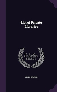 Front cover_List of Private Libraries