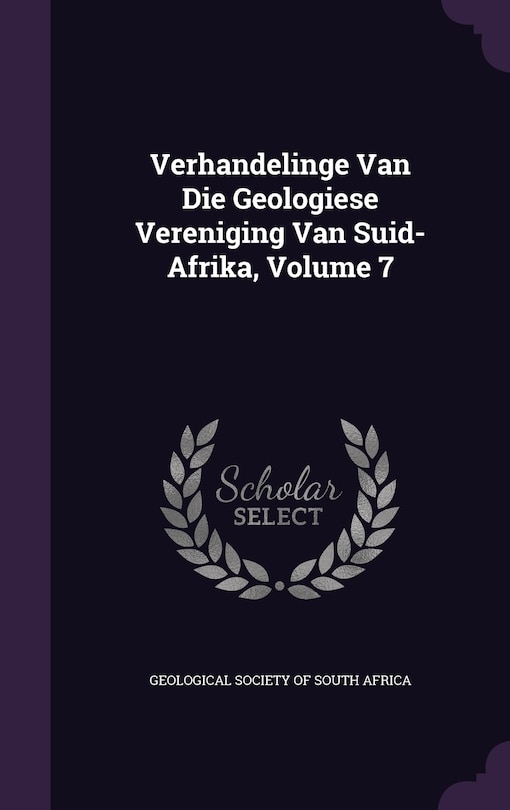 Couverture_Verhandelinge Van Die Geologiese Vereniging Van Suid-Afrika, Volume 7