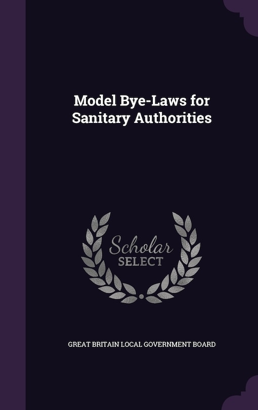Front cover_Model Bye-Laws for Sanitary Authorities