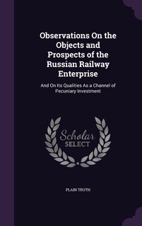 Front cover_Observations On the Objects and Prospects of the Russian Railway Enterprise