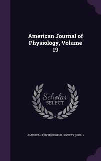 Couverture_American Journal of Physiology, Volume 19